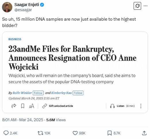 Sei基金会收购23andMe，基因数据上链的未来展望